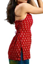 Navanika Scarlet Paisley Halter Kurti