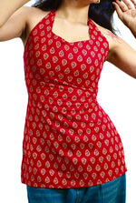 Navanika Scarlet Paisley Halter Kurti