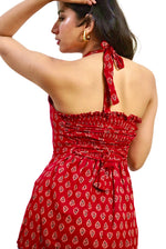 Navanika Scarlet Paisley Halter Kurti