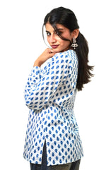 Navanika Ivory Bloom Tie-Up Kurti