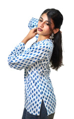 Navanika Ivory Bloom Tie-Up Kurti
