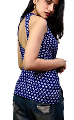 Navanika Azure Bloom Halter Kurti