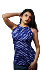 Navanika Azure Bloom Halter Kurti