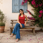 Navanika Scarlet Paisley Halter Kurti