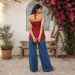 Navanika Scarlet Paisley Halter Kurti