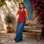 Navanika Scarlet Paisley Halter Kurti