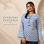 Navanika Ivory Bloom Tie-Up Kurti